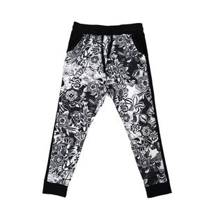 MONSTERS Dance Gear Cropped Joggers Sweatpants Black & White Floral Size S